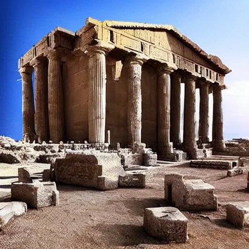 Image similar to “Pharonic temples and tombs wrapped in 4D space”