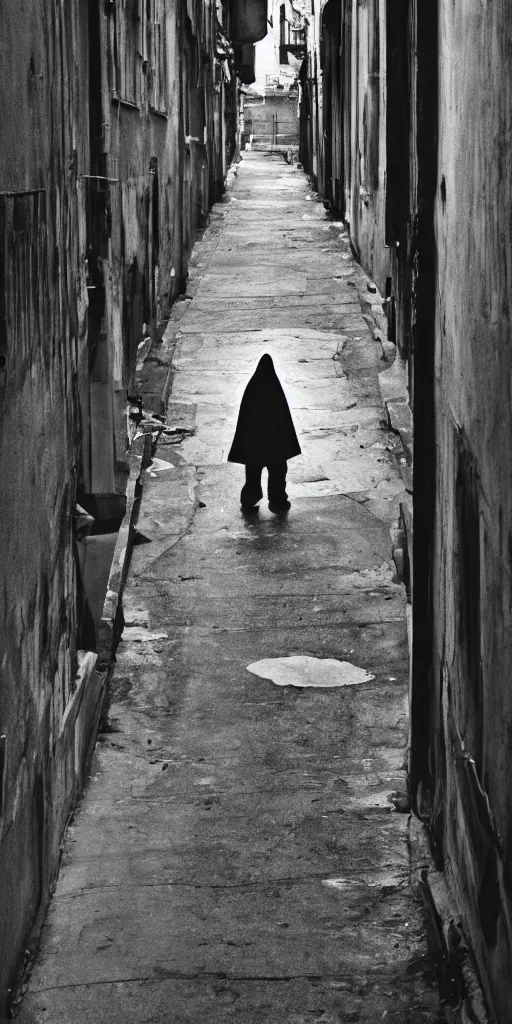 Image similar to photo of a ghost in an alley