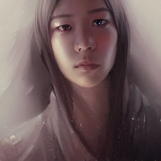 Image similar to “ portrait of hoyeon jung by greg rutkowski, young, attractive, highly detailed portrait, scifi, digital painting, artstation, concept art, smooth, sharp foccus ilustration, artstation hq ”