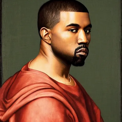 Image similar to A Renaissance portrait painting of Kanye West