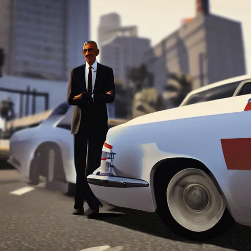 Prompt: obama in gta 5, hd digital art, trending on artstation