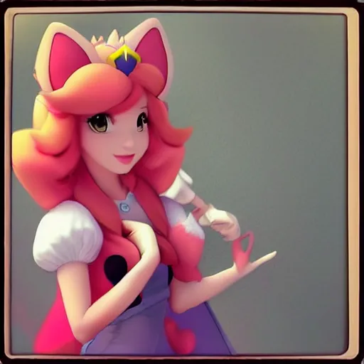Image similar to “princess peach as catgirl”