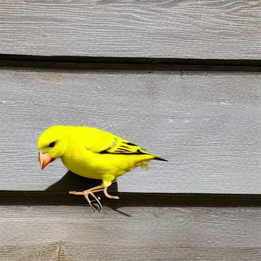 Image similar to photo of profile of cute yellow canary bird head with tennis ball body