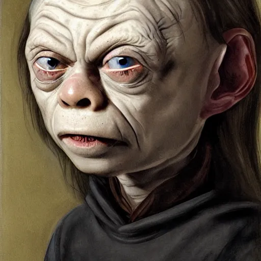 Prompt: Greta thunberg as gollum Sméagol lord of the rings, highly detailed, dirty. Peter Paul Rubens