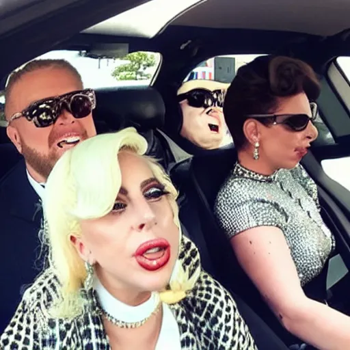 Image similar to lady gaga and judy garland carpool karaoke