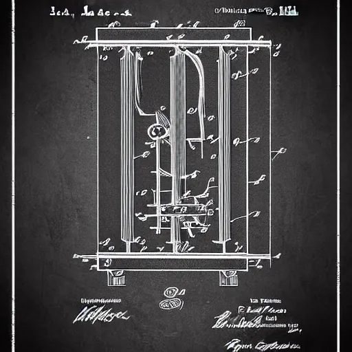 Image similar to a patent poster for a goldberg time machine.