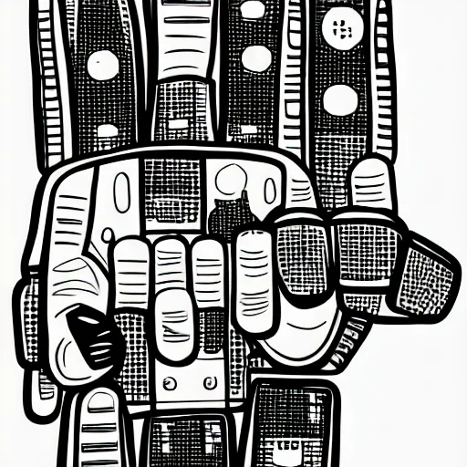 Image similar to robot hands line-art