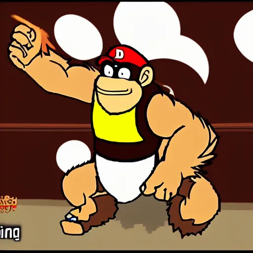 Image similar to donkey kong in anime style,