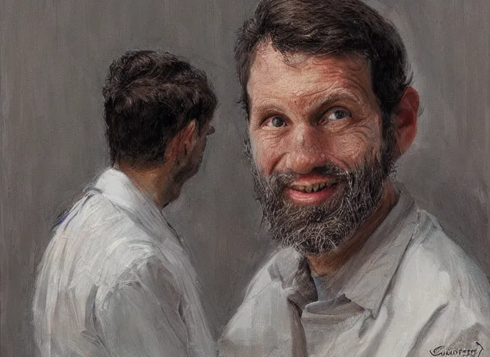 Image similar to a highly detailed ugly portrait of a dentist, james gurney, james jean