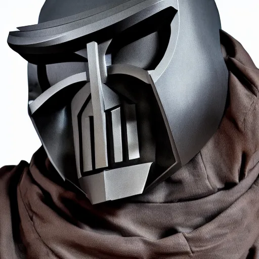 Image similar to MF DOOM mask, highly detailed photo realistic render, shadows, sculpture