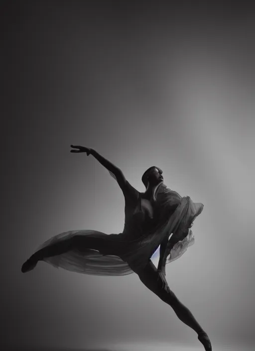 Image similar to a Photorealistic dramatic hyperrealistic render of a beautiful Female smoke dancer by Ken Brower and Deborah Ory of NYC Dance project,Lois Greenfield,Flowing cloth and smoke,Beautiful dynamic dramatic dark moody lighting,volumetric,shadows,cinematic atmosphere,Octane render,8K