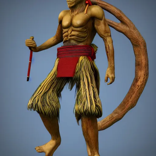 Prompt: chinese sun wukong,c4d,rendering