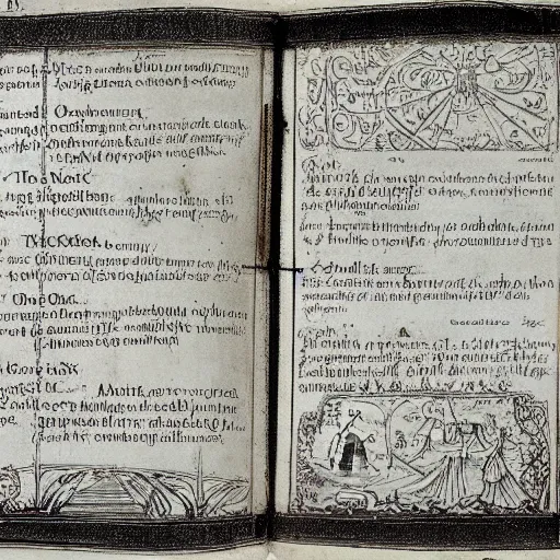 Prompt: a detailed page from a victorian manual of witchcraft