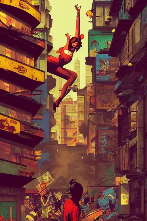 Prompt: slum neighbourhood. pop art, pixel, bioshock art style, gta chinatown art style, dynamic proportional, dynamic composition, sharp focus, intricate, without, elegant, aesthetic, warm colour, art by artgerm and richard hamilton and mimmo rottela