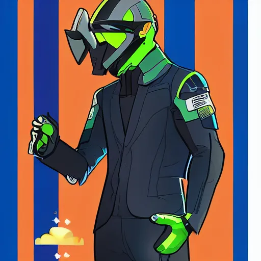Image similar to new kind of suit, 2d matte colors, poster style