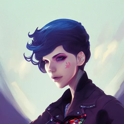 Prompt: a portrait of a beautiful biker, art by lois van baarle and loish and ross tran and rossdraws and sam yang and samdoesarts and artgerm and saruei, digital art, highly detailed, intricate, sharp focus, trending on artstation hq, deviantart, unreal engine 5, 4 k uhd image