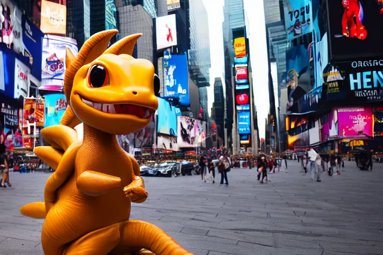 Prompt: closeup potrait of dragonite in times square, natural light, sharp, detailed face, magazine, press, photo, Steve McCurry, David Lazar, Canon, Nikon, focus