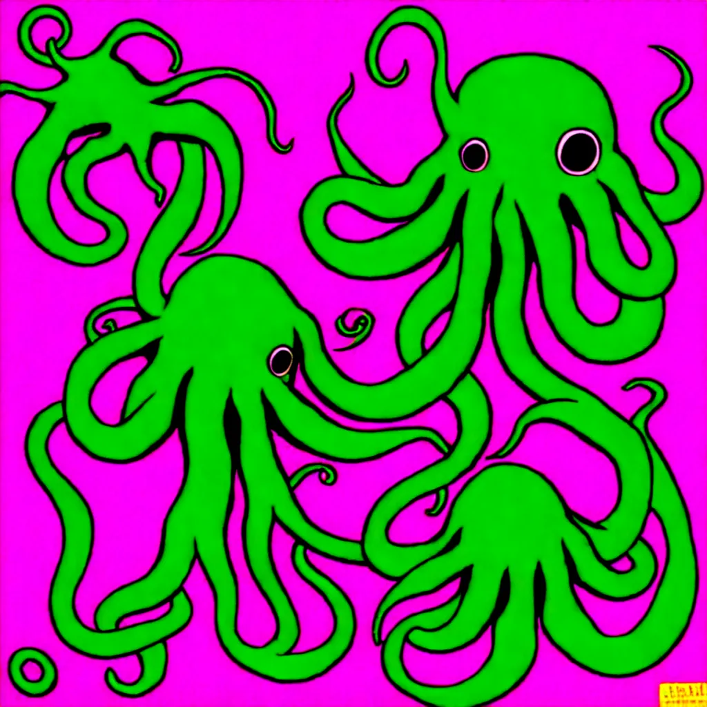 Image similar to cthulhu, tentacles, pop art