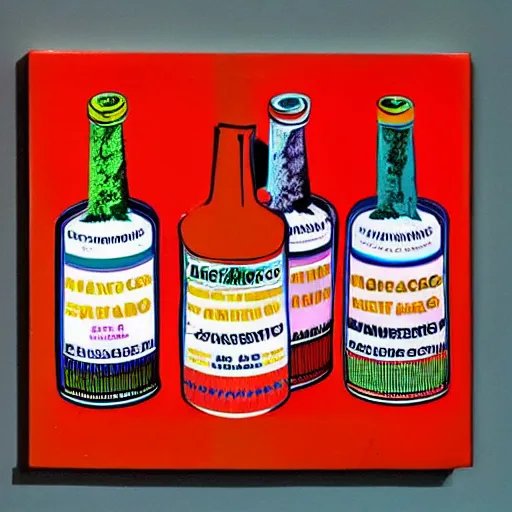 Image similar to hot sauce bottle by Andy Warhol