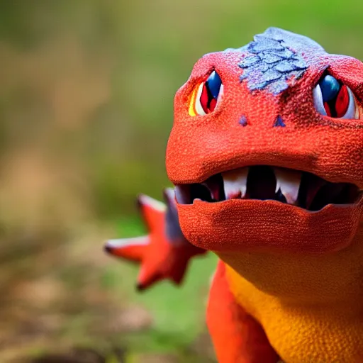 Image similar to national geographic photo of charmeleon, pokemon in the wild, intricate, portrait, 8 k highly professionally detailed, hdr, award winning