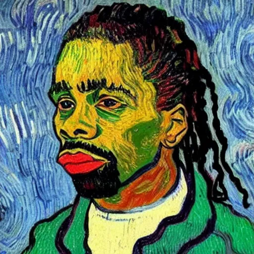 Prompt: portrait of lil wayne in a yeezy sweatshirt in the style of vincent van gogh, colorful, artistic, vibrant, high fashion, art