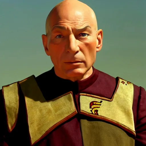 Prompt: captain jean - luc picard in ancient egypt