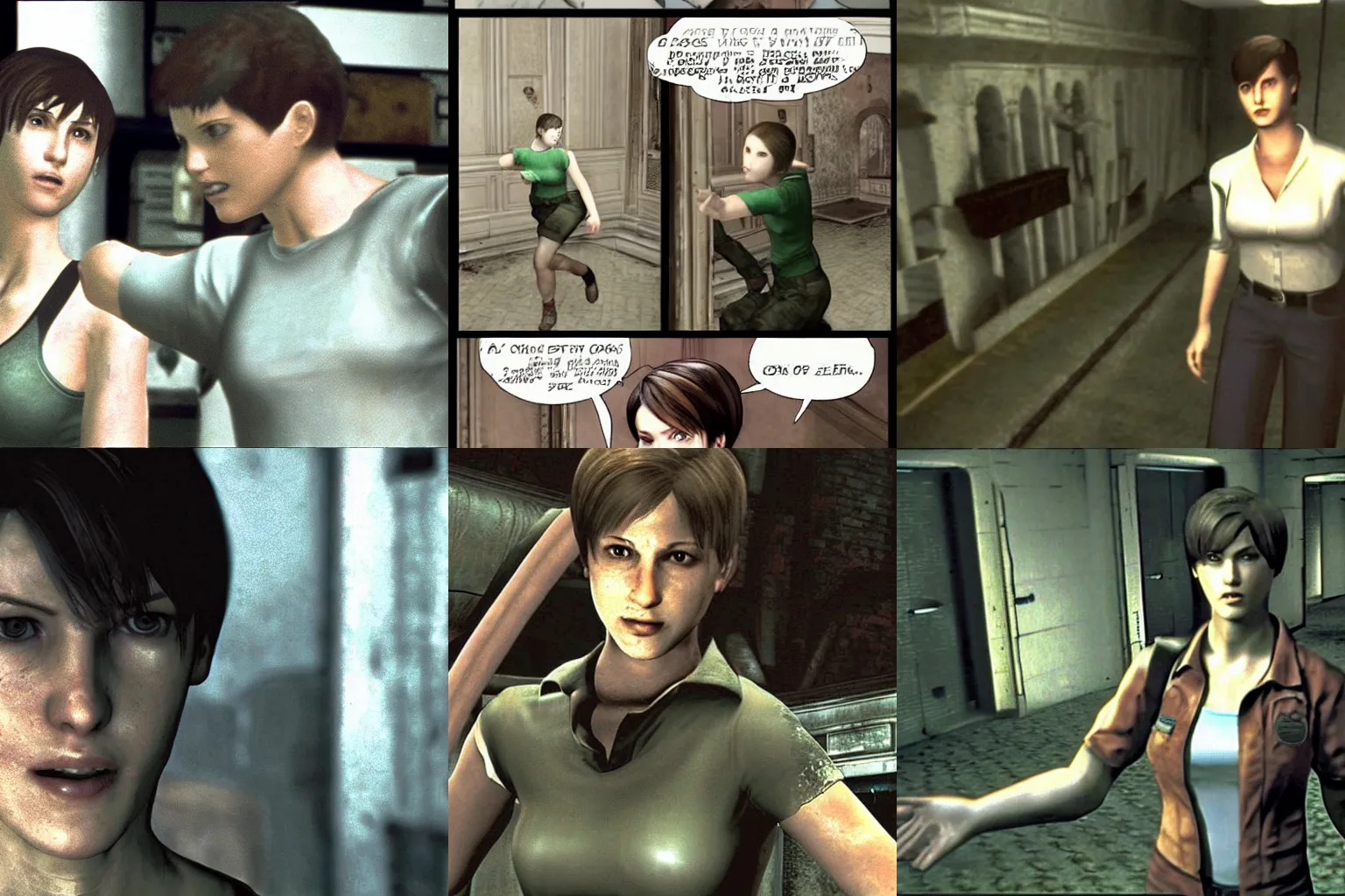 Prompt: The iconic scene in Resident Evil 0 (2002) where Rebecca Chambers starts to dance \'Don\'t Start Now\', extremely high quality