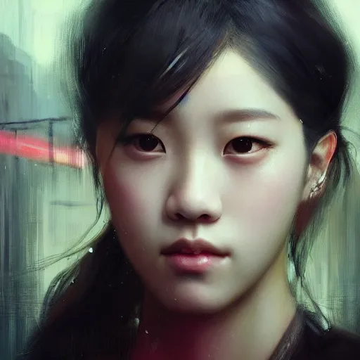 Image similar to jisoo of blackpink, hyperrealistic portrait, bladerunner street, art of elysium by jeremy mann and alphonse mucha, fantasy art, photo realistic, dynamic lighting, artstation, poster, volumetric lighting, very detailed face, 8 k, award winning