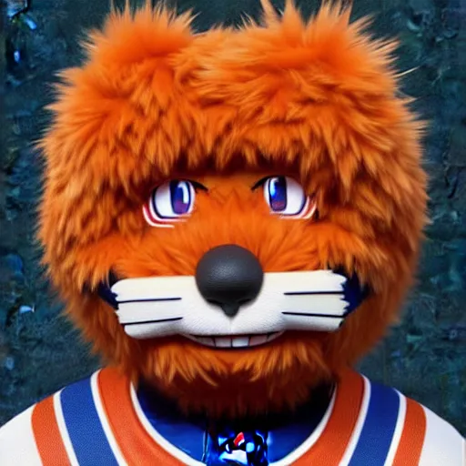 Image similar to anime Portrait of Youppi the Habs Montreal Canadiens Mascot as a very cute powerful and friendly pokemon, highly detailed anime, smooth, sharp focus, dynamic lighting, intricate, trending on ArtStation, illustration pokemon, art by WLOP