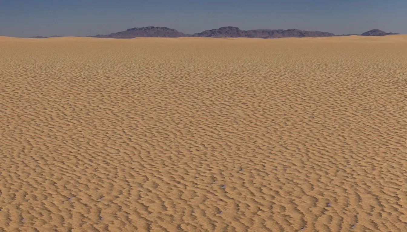 Prompt: barren desert with large sand dunes