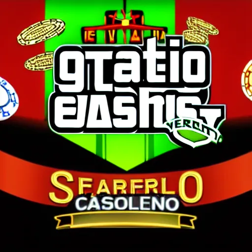 Image similar to online casino logo, las vegas, in the style of gta v