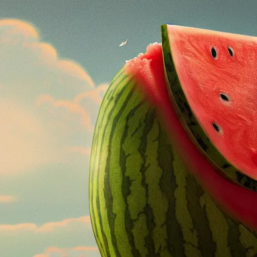 Image similar to product photo of a watermelon plane, by artgerm and greg rutkowski and marc newson, alphonse mucha, zaha hadid, volumetric light, detailed, octane render, midsommar