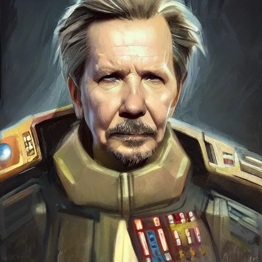 Prompt: portrait of a man by Greg Rutkowski, Gary Oldman as the Great Admiral from the Galactic Alliance from the Star Wars Expanded Universe, scifi, highly detailed portrait, digital painting, artstation, concept art, smooth, sharp foccus ilustration, Artstation HQ
