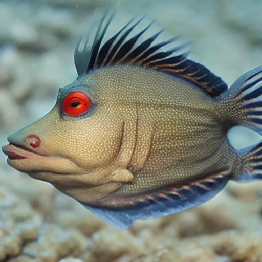 Image similar to gollum - faced fish