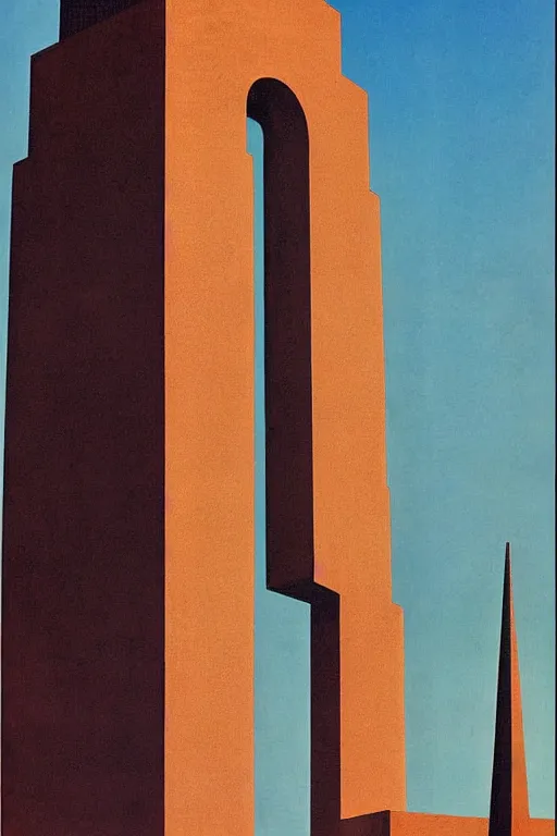 Image similar to Bauhaus Poster by Richard Corben, by René Magritte, greek doric column brutalist spomenik structure, surrealism