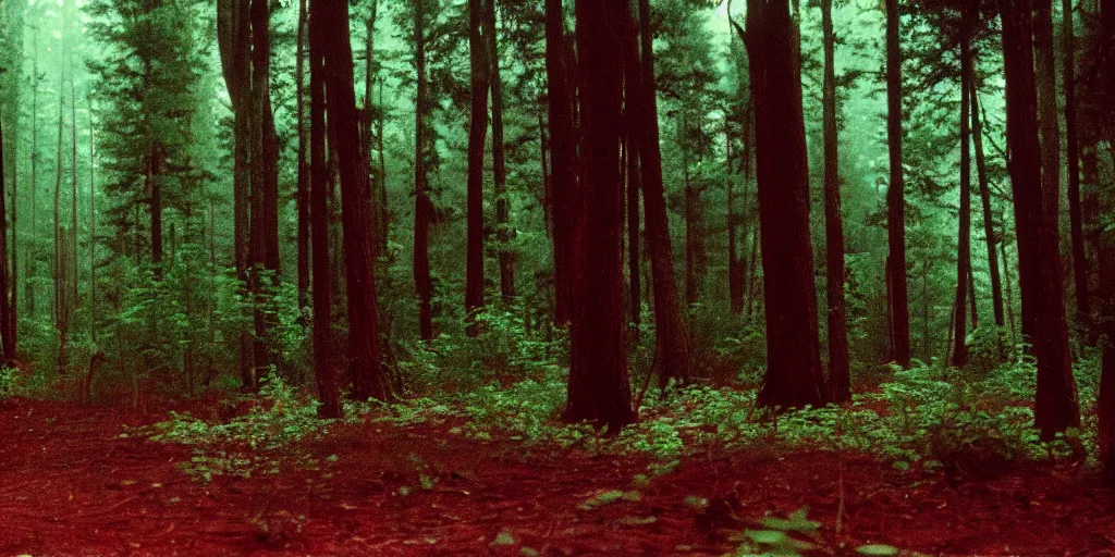 Prompt: a still from an 8 0 s movie forest.