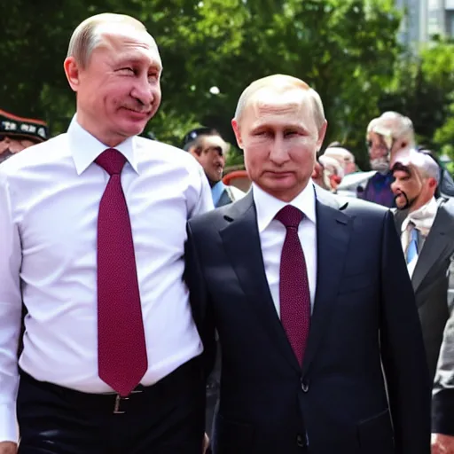 Image similar to putin and erdogan at a gay pride parade