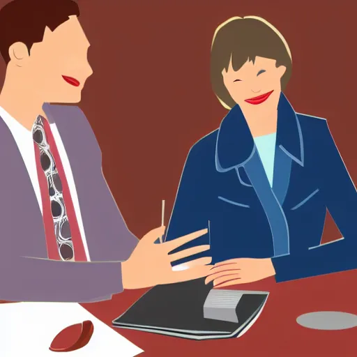 Prompt: clip art for powerpoint, two people