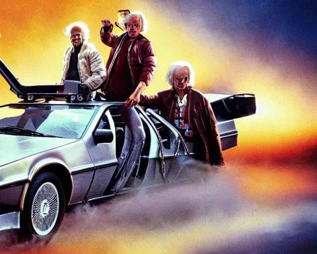 Prompt: doc brown and the delorean underwater