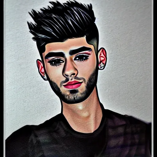 Prompt: zayn malik, drawn by Valentina Remenar