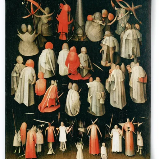 Image similar to the faceless children Hieronymus Bosch