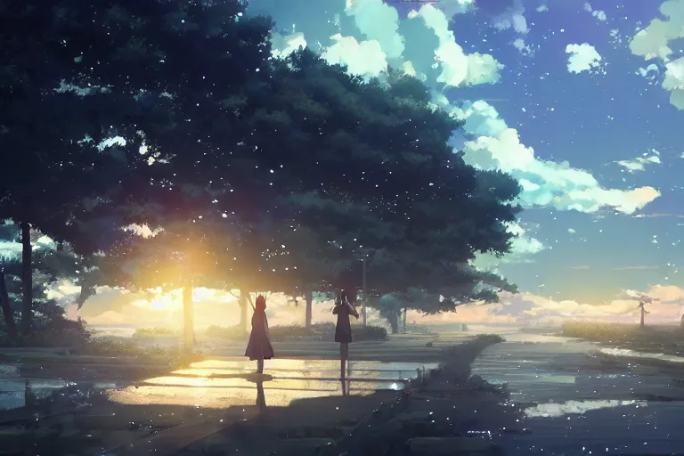 Image similar to crazy dreams, highly detailed, 4k resolution, lighting, anime scenery by Makoto shinkai