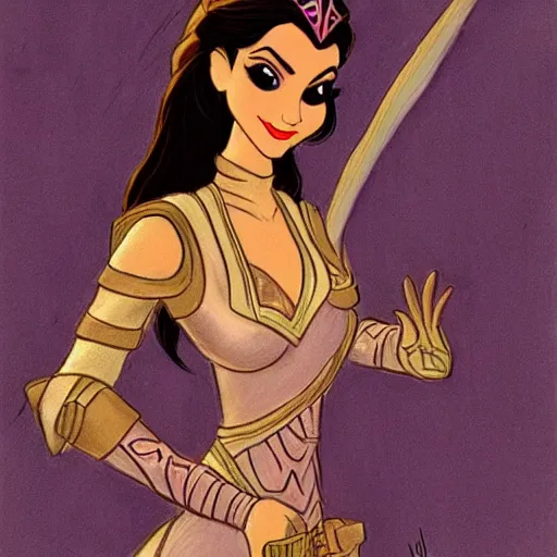 Image similar to milt kahl sketch of victoria justice as princess padme from star wars episode 3