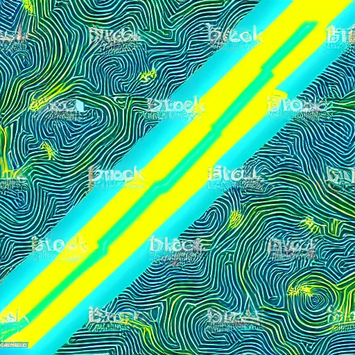 Image similar to electric hazard lightning bolt, highly detailed, 4K HD, vector art, yellow cyan and green color pallet