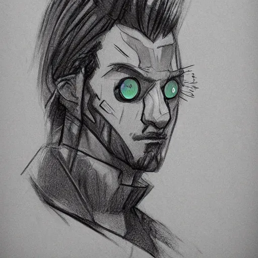 Prompt: a sketch drawing, drawed personage by gabo mendoza, trending on artstation