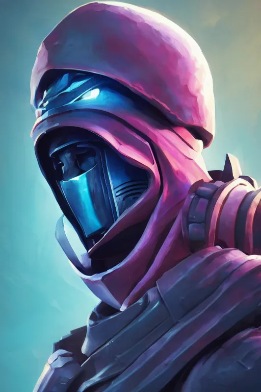 Image similar to epic mask helmet robot ninja portrait stylized as fornite style game design fanart by concept artist gervasio canda, behance hd by jesper ejsing, by rhads, makoto shinkai and lois van baarle, ilya kuvshinov, rossdraws global illumination radiating a glowing aura global illumination ray tracing hdr render in unreal engine 5