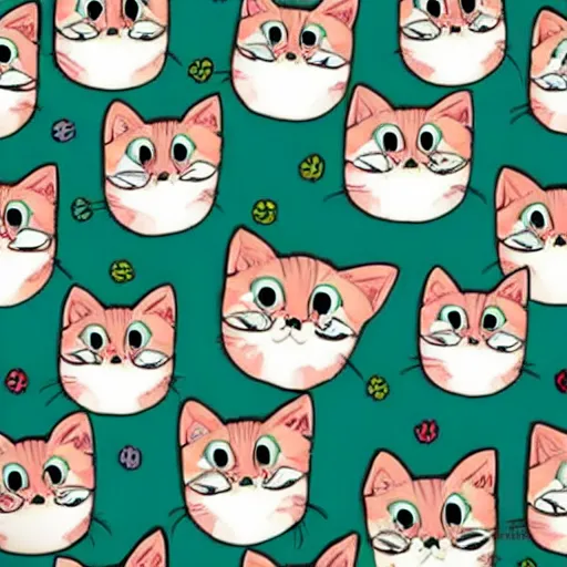 Image similar to a beautiful pattern with kitty characters