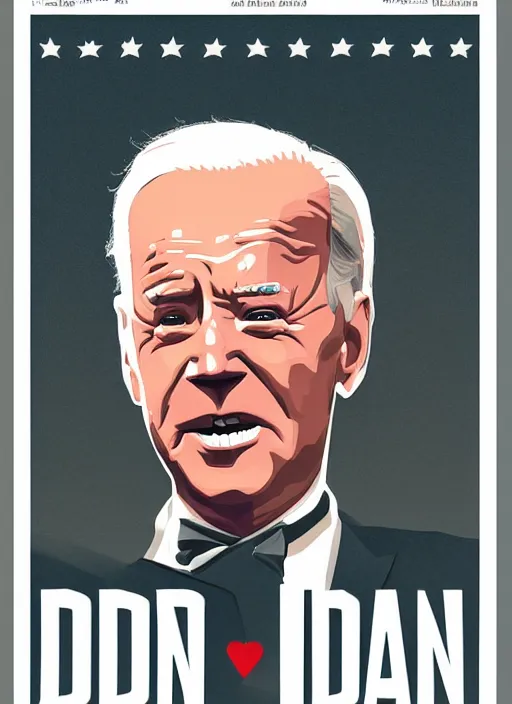 Image similar to biden ( 2 0 2 3 ), steve buscemi portrays united states president joe biden, buscemi, minimalist movie poster, theatrical poster, character actor, fan art, digital art, trending on artstation