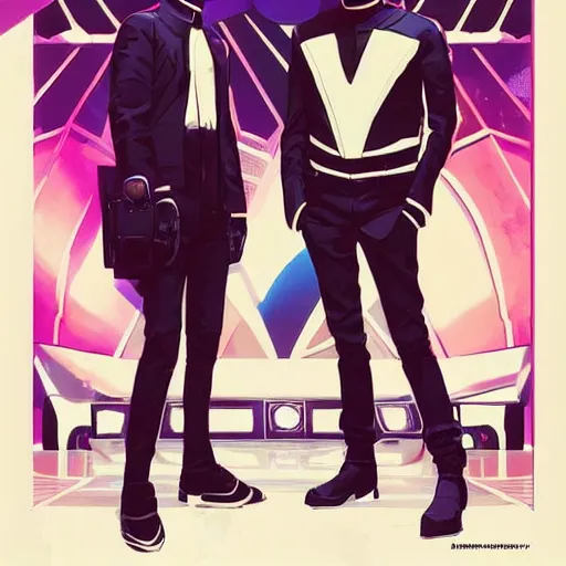 Image similar to daft punk dj concert, art gta 5 cover, official fanart behance hd artstation by jesper ejsing, by rhads, makoto shinkai and lois van baarle, ilya kuvshinov, ossdraws, and by feng zhu and loish and laurie greasley, victo ngai, andreas rocha, john harris