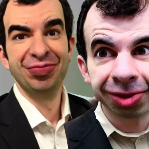 Image similar to nathan fielder on mars with forehead vein bursting out